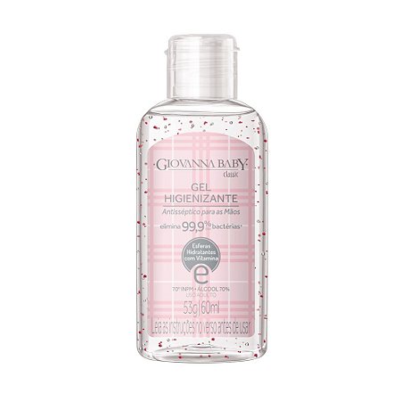 ÁLCOOL EM GEL ROSA 60ml - Giovanna Baby