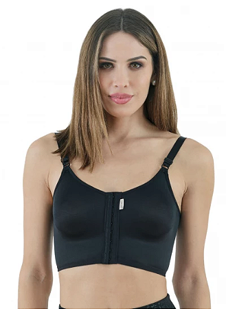 MACOM - SUTIÃ S/ COSTURAS C/ FECHAMENTO FRONTAL - PRETO - G