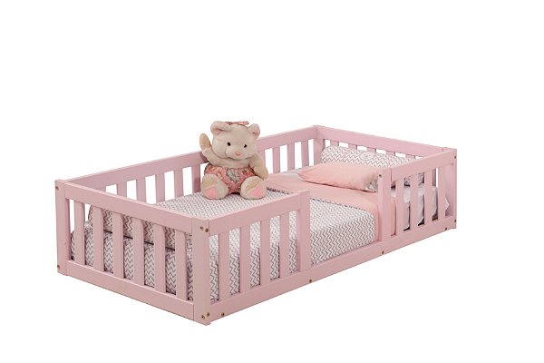 Cama Infantil Com Grade Bia - Rosa