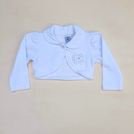 BOLERO INFANTIL DE PLUSH BRANCO