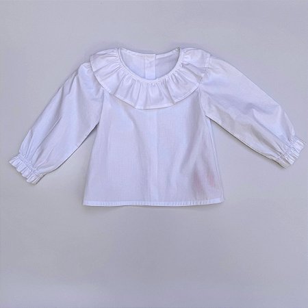 CAMISETE INFANTIL BRANCA GL FRANZIDA ML FOFA