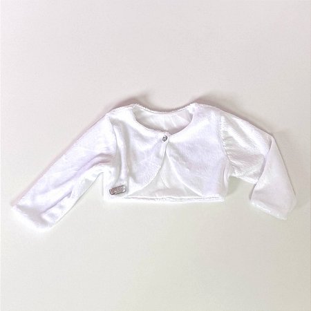 BOLERO INFANTIL SEM GOLA DE PLUSH BRANCO