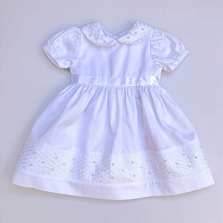 VESTIDO DE BATIZADO MC PRINCESA GL BONECA E BARRADO BORDADO BRANCO