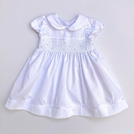 VESTIDO DE BATIZADO MC TULIPA GL BONECA E CORPINHO BORDADO BRANCO