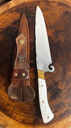 FACA RESINA BRANCO 8 POLEGADAS