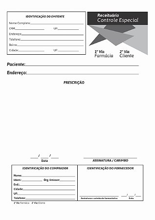 Receituário de Controle Especial
