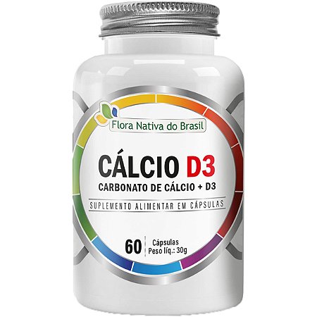 Cálcio e Vitamina D3 60 Cápsulas Flora Nativa