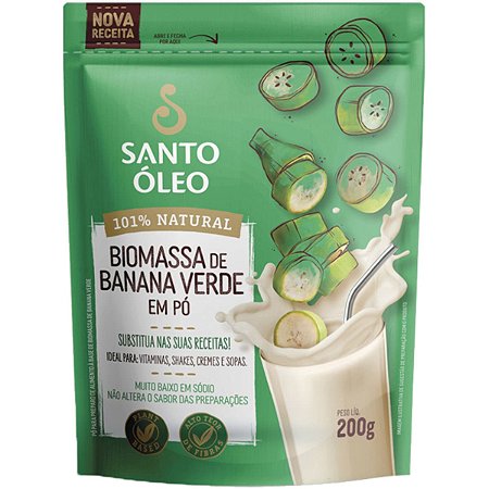 Biomassa De Banana Verde Em Pó 200g Santo Óleo