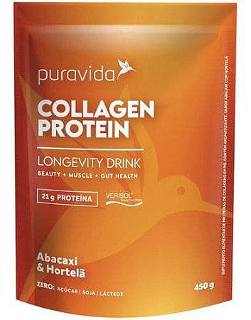 Collagen Protein Abacaxi E Hortelã 450g Puravida