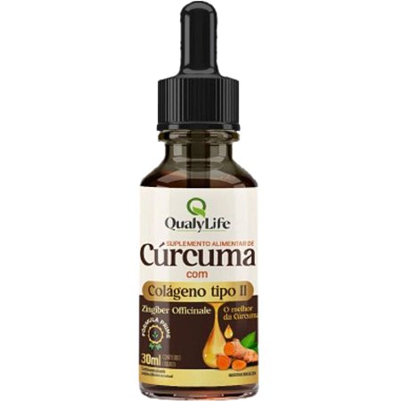Cúrcuma com Colágeno Tipo 2 em Gotas 30ml Qualylife