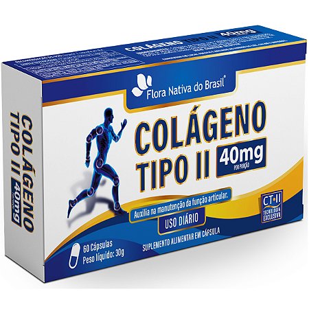 Colágeno Tipo 2 40mg 60 Cápsulas Flora Nativa