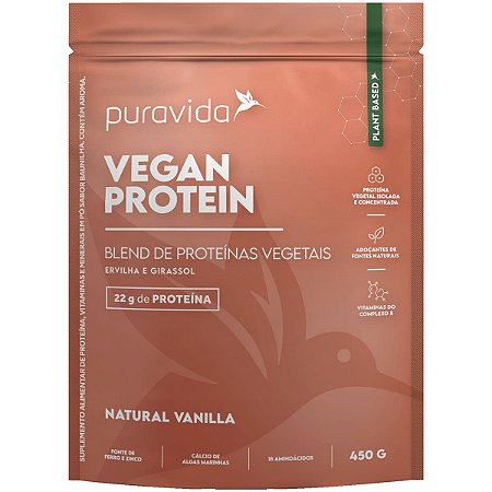 Whey Protein Vegano Vanilla 450g Puravida