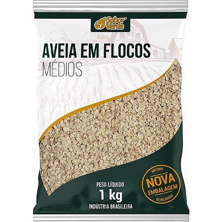 Aveia Flocos Médios 1kg Sabor Verde