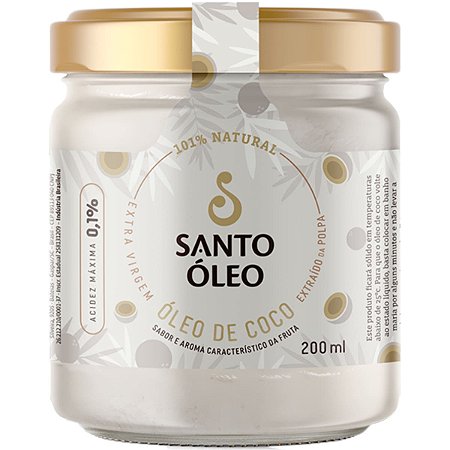 Óleo de Coco Extravirgem Polpa 200ml Santo Óleo
