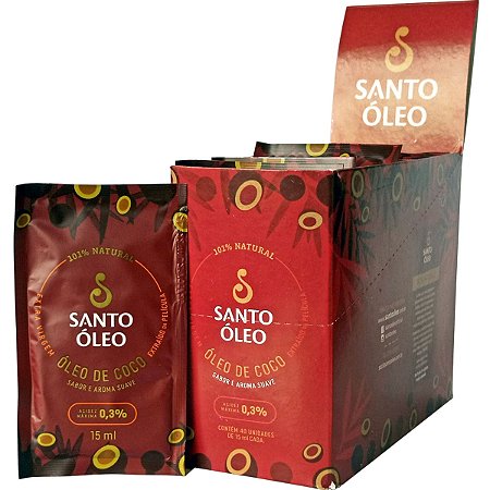 Óleo de Coco Extravirgem Película 40 Sachês Santo Óleo