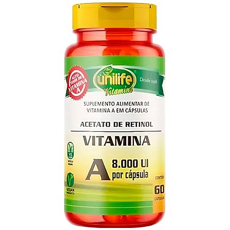 Vitamina A Retinol 60 Cápsulas Unilife
