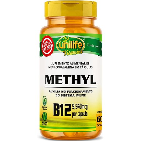 Vitamina B12 Metilcobalamina 60 Cápsulas Unilife