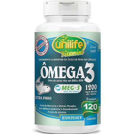 Ômega 3 120 Cápsulas 1200mg Unilife