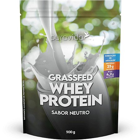 Whey Protein Grassfed Sabor Neutro 900g Puravida