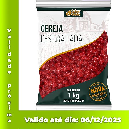 Cereja Desidratada e Glaceada 1kg Sabor Verde