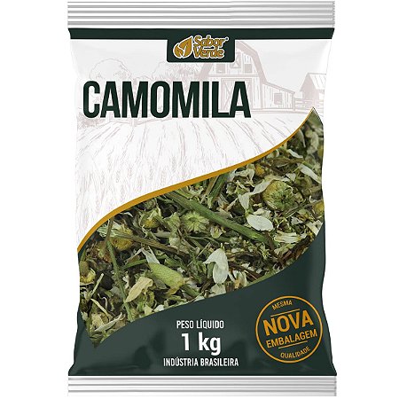 Cha De Camomila Flor Premium 1kg Sabor Verde