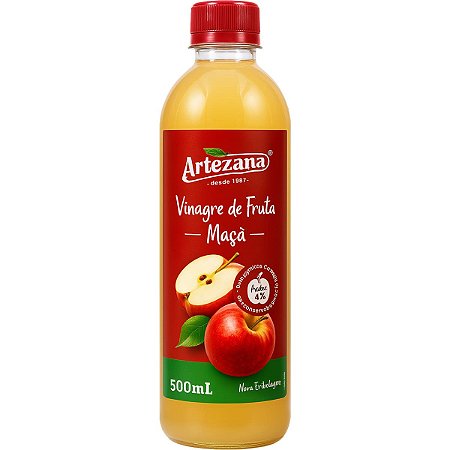 Vinagre De Maçã Orgânico 500ml Acidez 4% Artezana