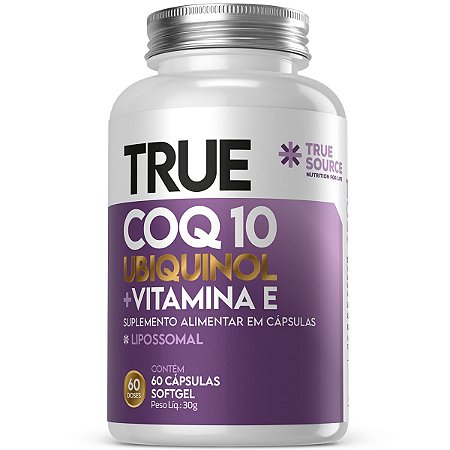 Coenzima Q10 Ubiquinol E Vitamina E 60 Cáps True Source