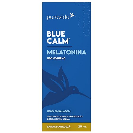 Melatonina Blue Calm em Gotas 20ml Puravida