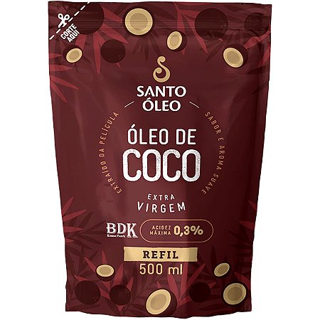 Oleo de Coco Extravirgem de Pelicula Refil 500ml Santo Oleo