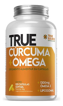Cúrcuma + Ômega Lipossomal 120 Cápsulas True Source