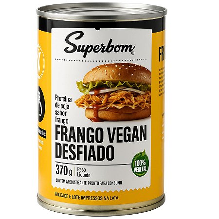 Frango Desfiado Proteina De Soja Vegano 370g Superbom