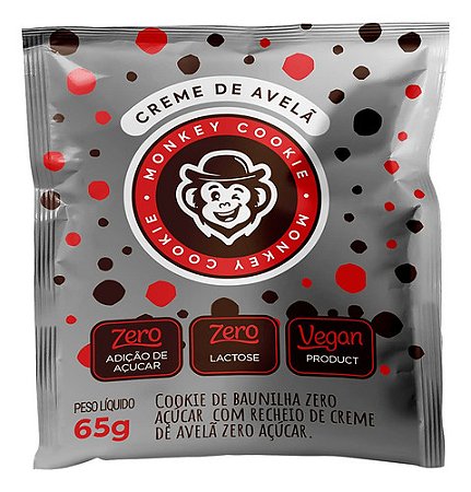 Cookie Creme De Avelã Zero Açucar 65g Grand Monkey