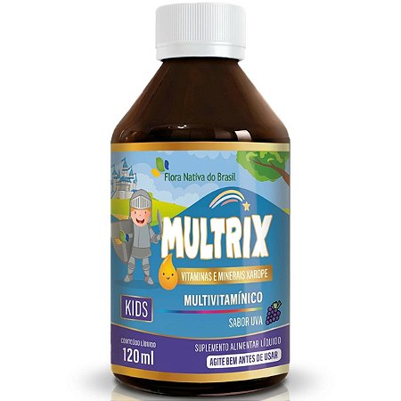 Multrix Kids Multivitamínico Sabor Uva 120ml Flora Nativa
