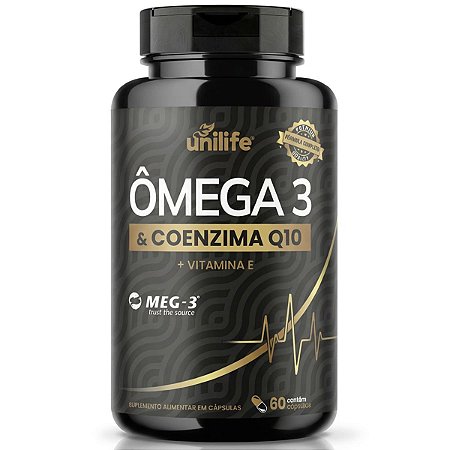 Ômega 3 Coenzima Q10 + Vitamina E 60 Cápsulas Unilife