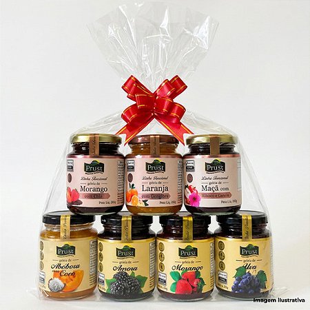 Kit Cesta Natal Presente Amigo Secreto Geleias Gourmet