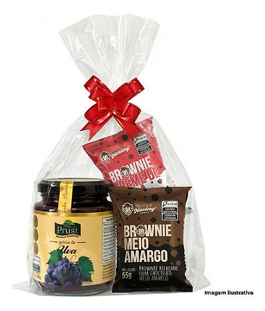Kit Cesta Natal Presente Amigo Secreto Brownies E Geleia