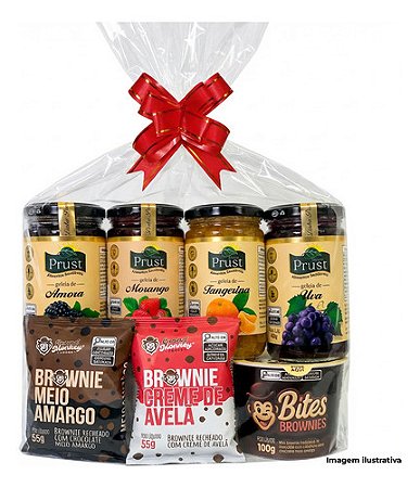Kit Cesta Natal Presente Amigo Secreto Brownies E Geleia Big