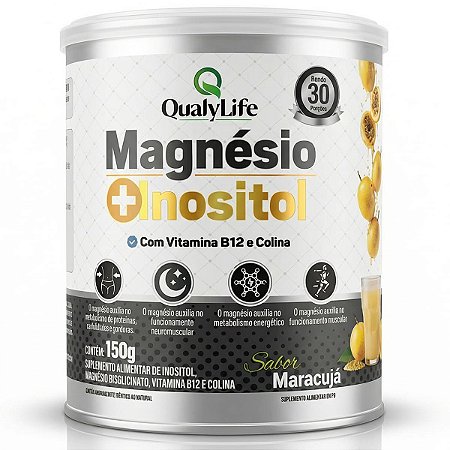 Magnésio e Inositol 150g Sabor Maracuja Qualylife