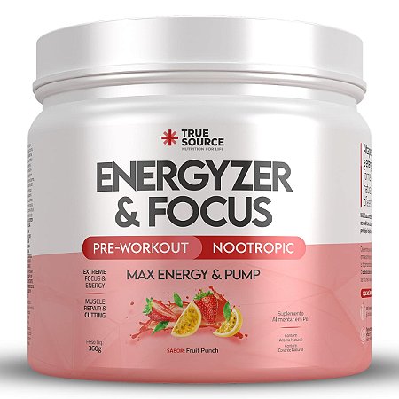 Pré Treino Energyzer Fruit Punch 360g True Source Fruit Punch