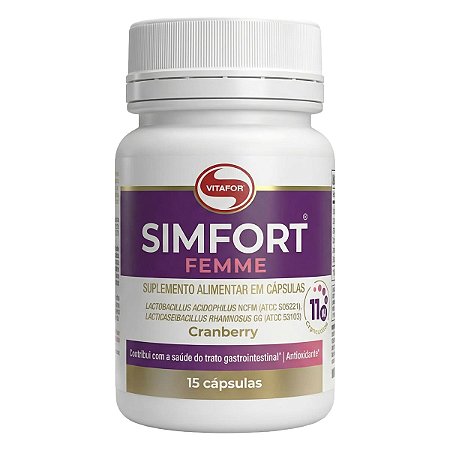 Simfort Femme Probióticos E Cranberry 15 Cápsulas Vitafor