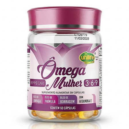 Ômega 3 6 9 Mulher 60 Cápsulas Unilife