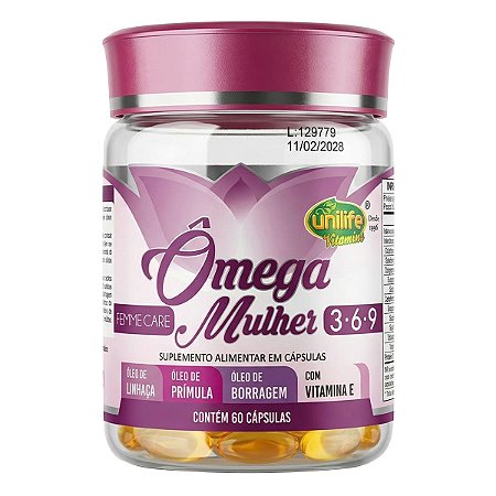 Ômega 3 6 9 Mulher 60 Cápsulas Unilife