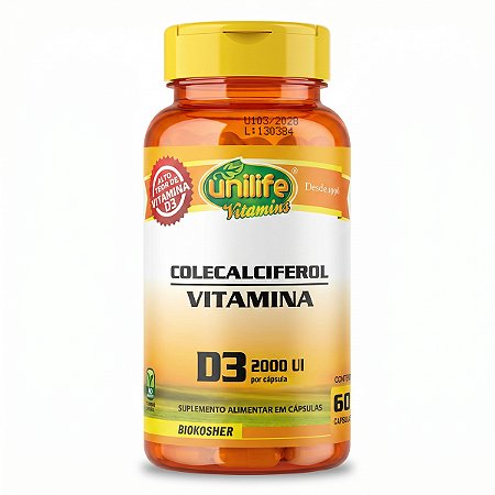 Vitamina D3 Colecalciferol 60 Cápsulas Unilife