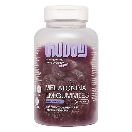 MELATONINA EM GUMMIES DE UVA 60 GOMAS - GUDAY