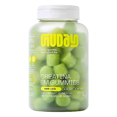 CREATINA EM GUMMIES DE LIMAO 60 GOMAS - GUDAY