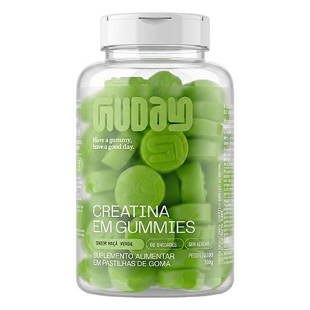 CREATINA EM GUMMIES DE MACA VERDE 60 GOMAS - GUDAY