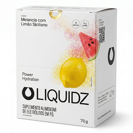 Eletrólitos Zero Açúcar Melancia Com Limão 14 Sachês Liquidz