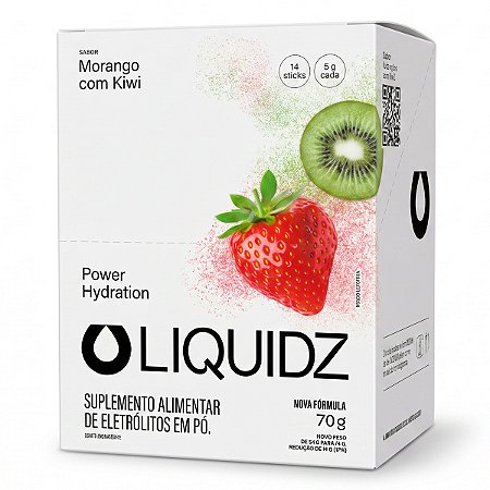 Eletrólitos  Sabor Morango Com Kiwi  Zero Açucar 14 Sachês Liquidz