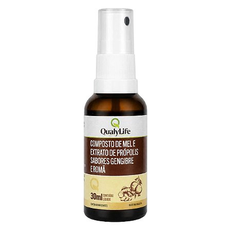 Spray Extrato De Própolis E Gengibre 30ml Qualylife