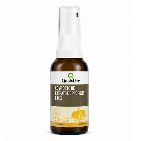 Spray Extrato De Própolis E Mel 30ml Qualylife